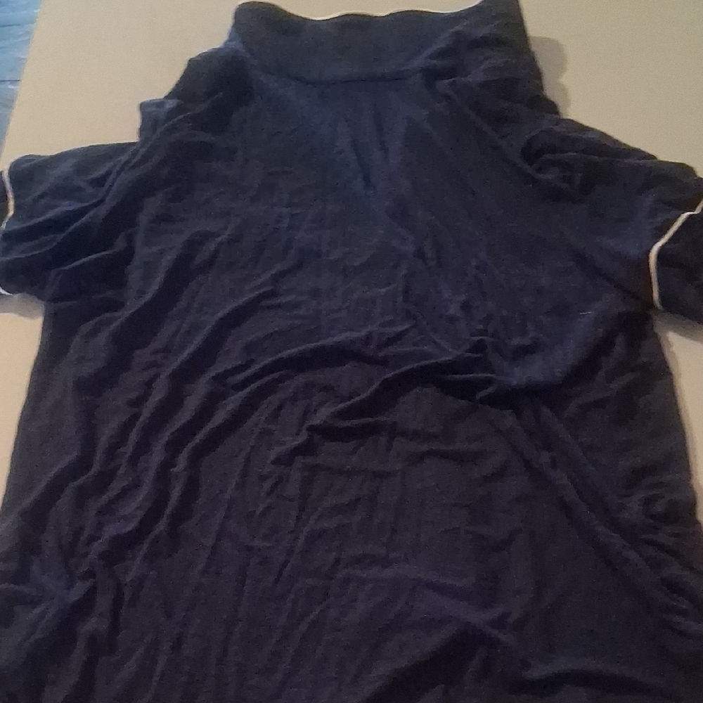 NWT Auden Women's L Cloud Knit Navy Blue Short Sleeve Pajama Top - Picture 3 of 9